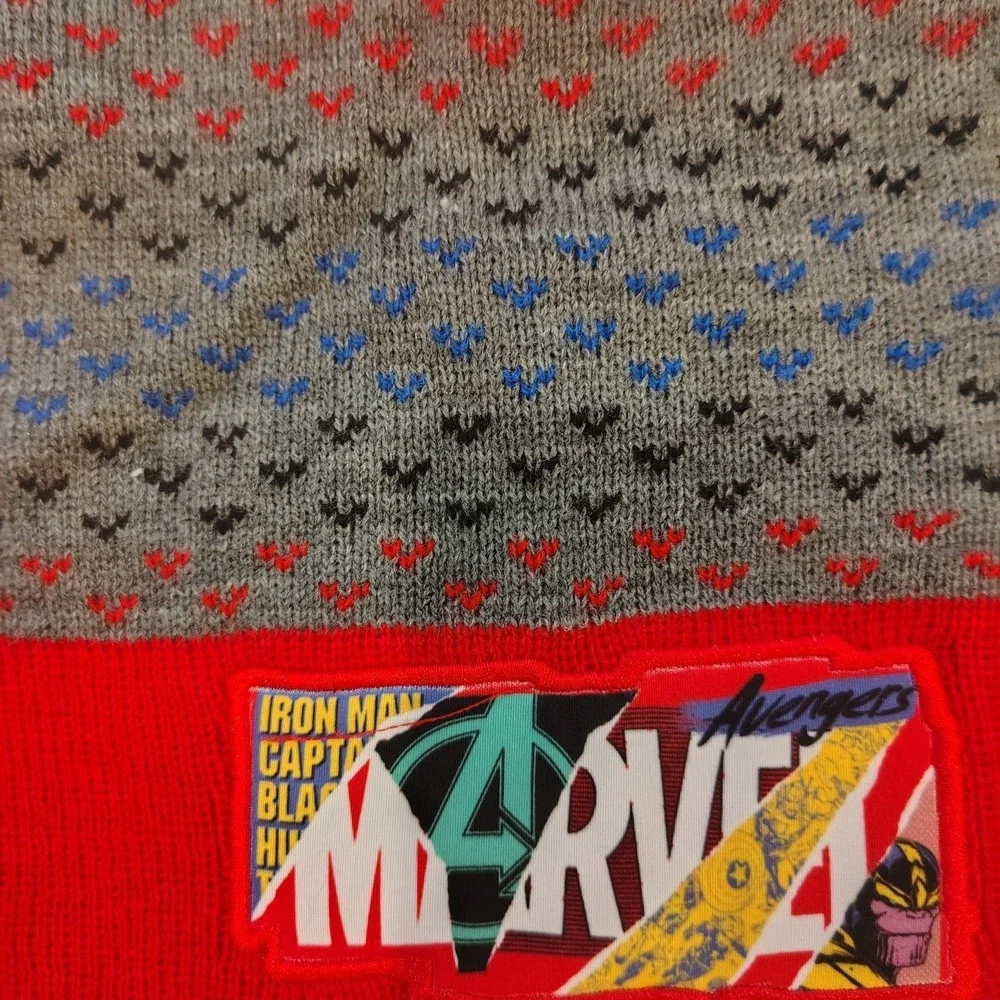 Marvel Comic Embroidered Logo Characters Cuff Beanie with Pom One‎ Size